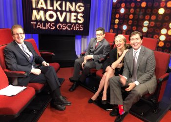 (L to R), Neil Rosen, Newsday guest Rafer Guzman, Lisa Rosman, Bill McCuddy