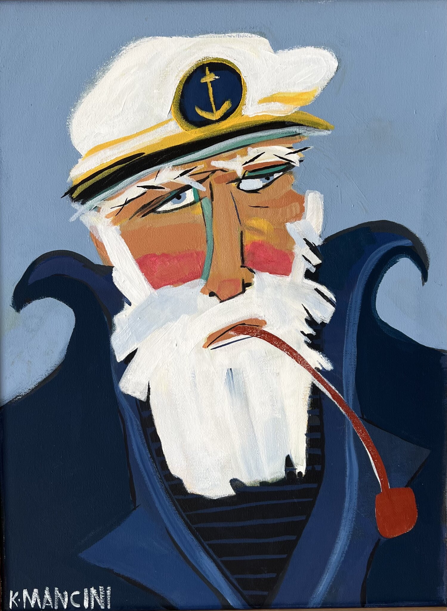See "Sailor's Oath" and other sea-worthy paintings by Kate Mancini at Greenport Harbor Brewing Company's gallery in Greenport.