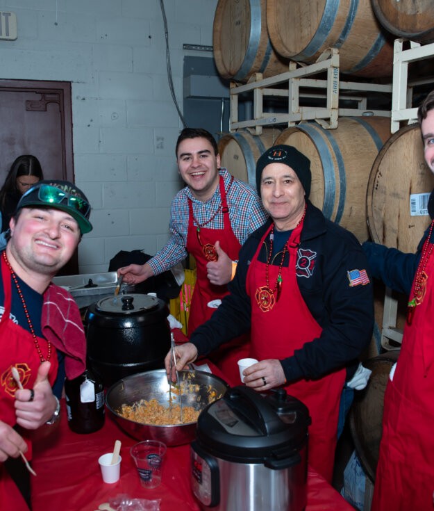 Southold FD's Mike Guanci, Matthew Daddona, JT McCarthy, Steve Isaacs at the Chili Cook-Off