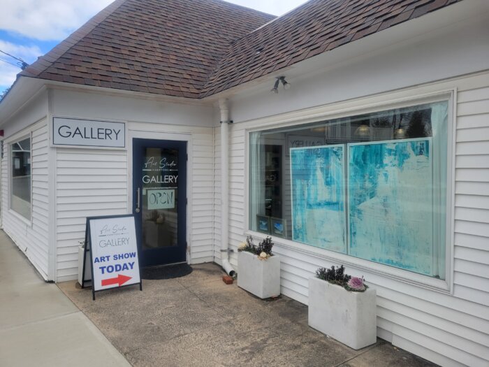 Listed as a Main Street address, Art Studio Hamptons Gallery's entrance can be found a few feet down Glovers Lane.