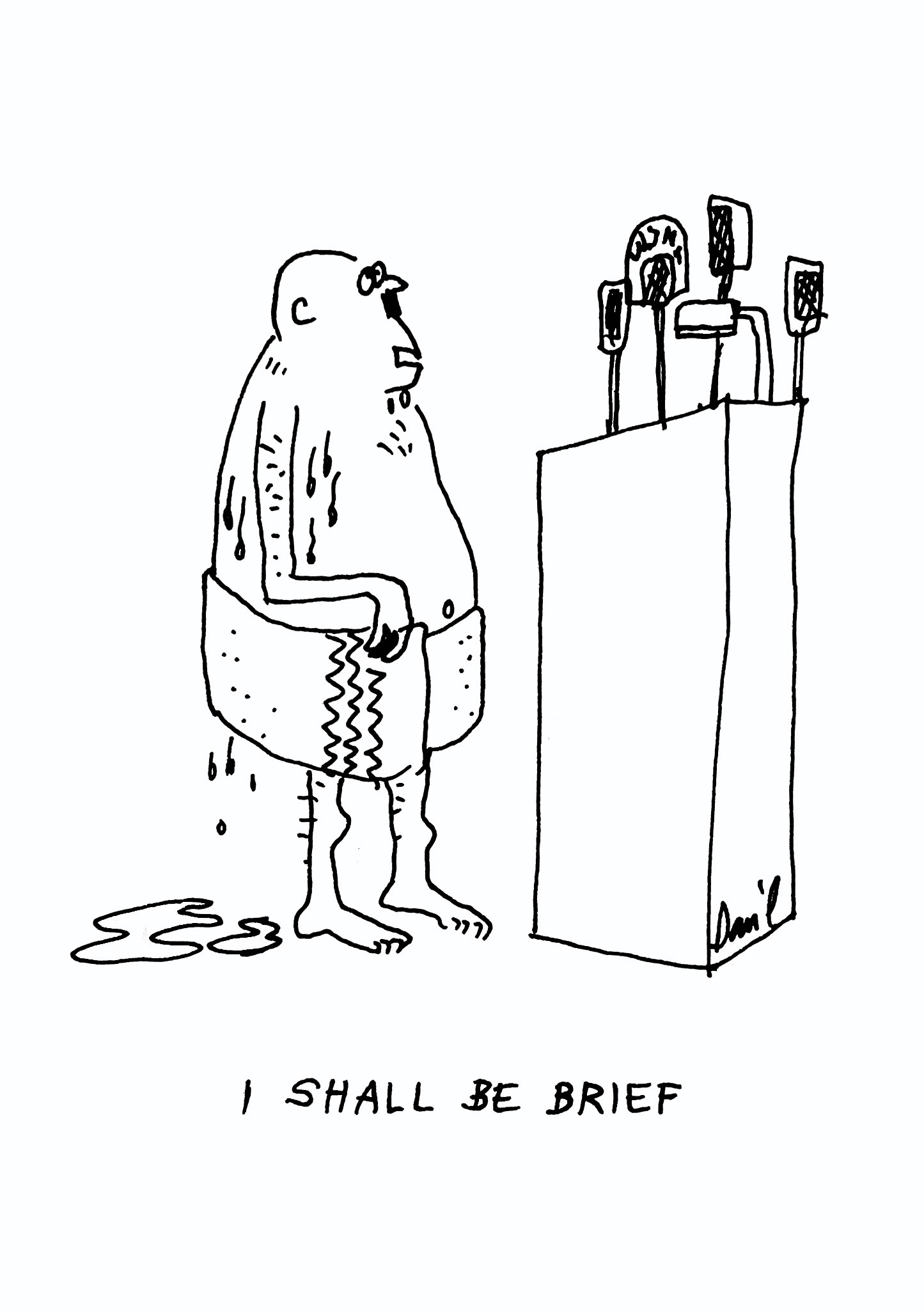 podium cartoon by Dan Rattiner
