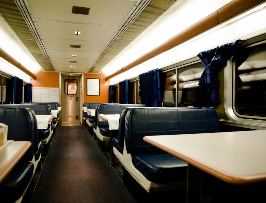 clean dining car, traveling with train Dinner is now served on the Hamptons Subway