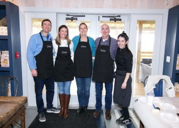James and Jamie Tobie, Nancy and Eddie Ward, Delaney Allen at Chocolate Bark Workshop