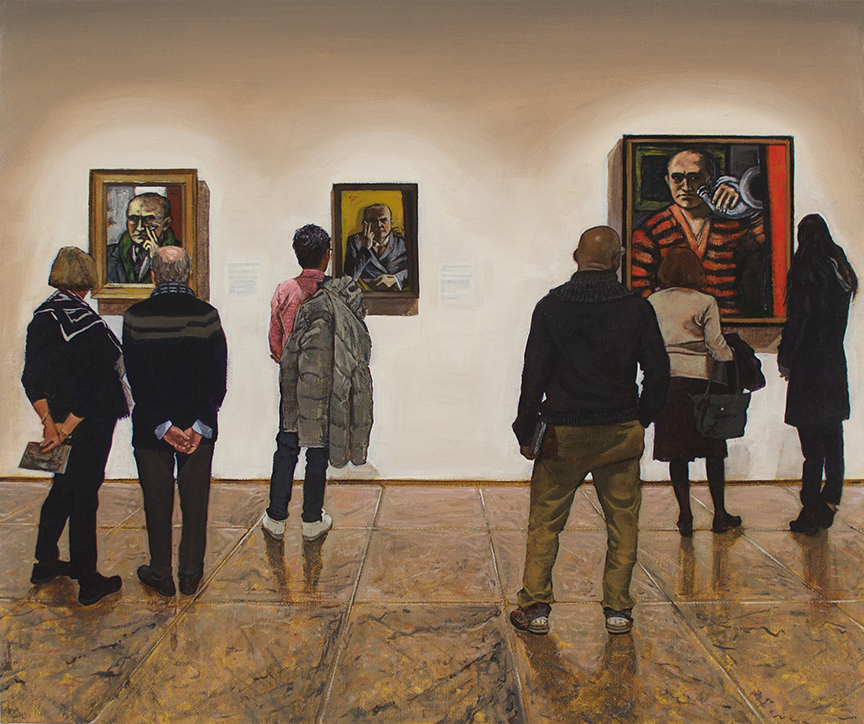 "Max Beckmann: 3 self-portraits/Met, 2019" painting by joe fig