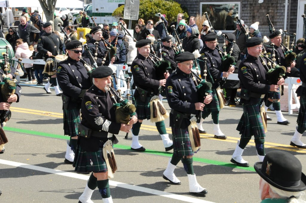 Bagpipes Perform at Montauk's St. Patrick's Day Parade