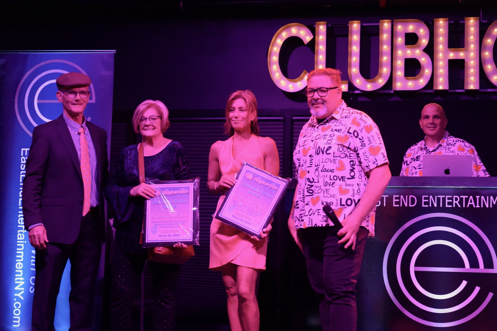 Community Service Award Recipients Marianne Ward and Cheryl McMahon (Gail Euvino accepted award on Cheryl's behalf) at Love Bites Fundraiser