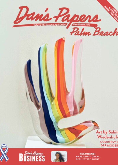 April, 2024 Dan's Papers Palm Beach cover art by Sabine Wiedenhofer