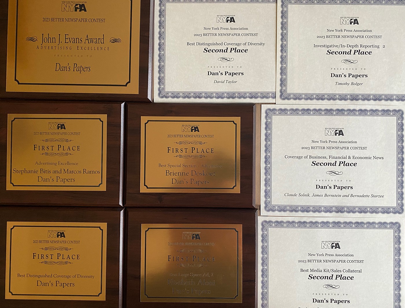 Dan's Papers took home a number of 2024 New York Press Association Better Newspaper Awards at the Spring Conference this year