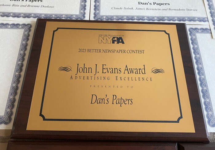 Dan's Papers won the 2024 New York Press Association John J. Evans Award for Advertising Excellence