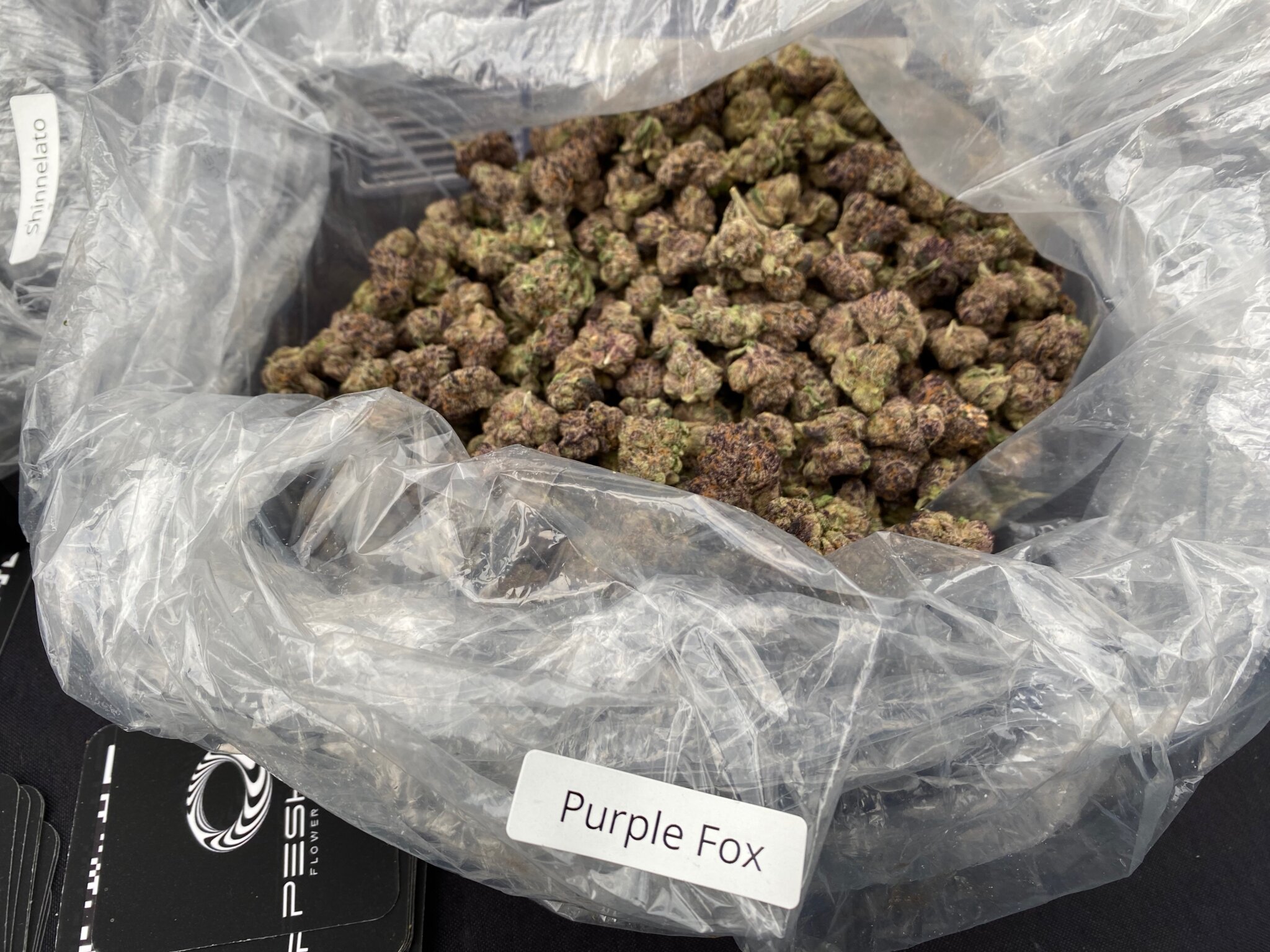 Peshaun Purple Fox cannabis flower, grown on the Shinnecock reservation