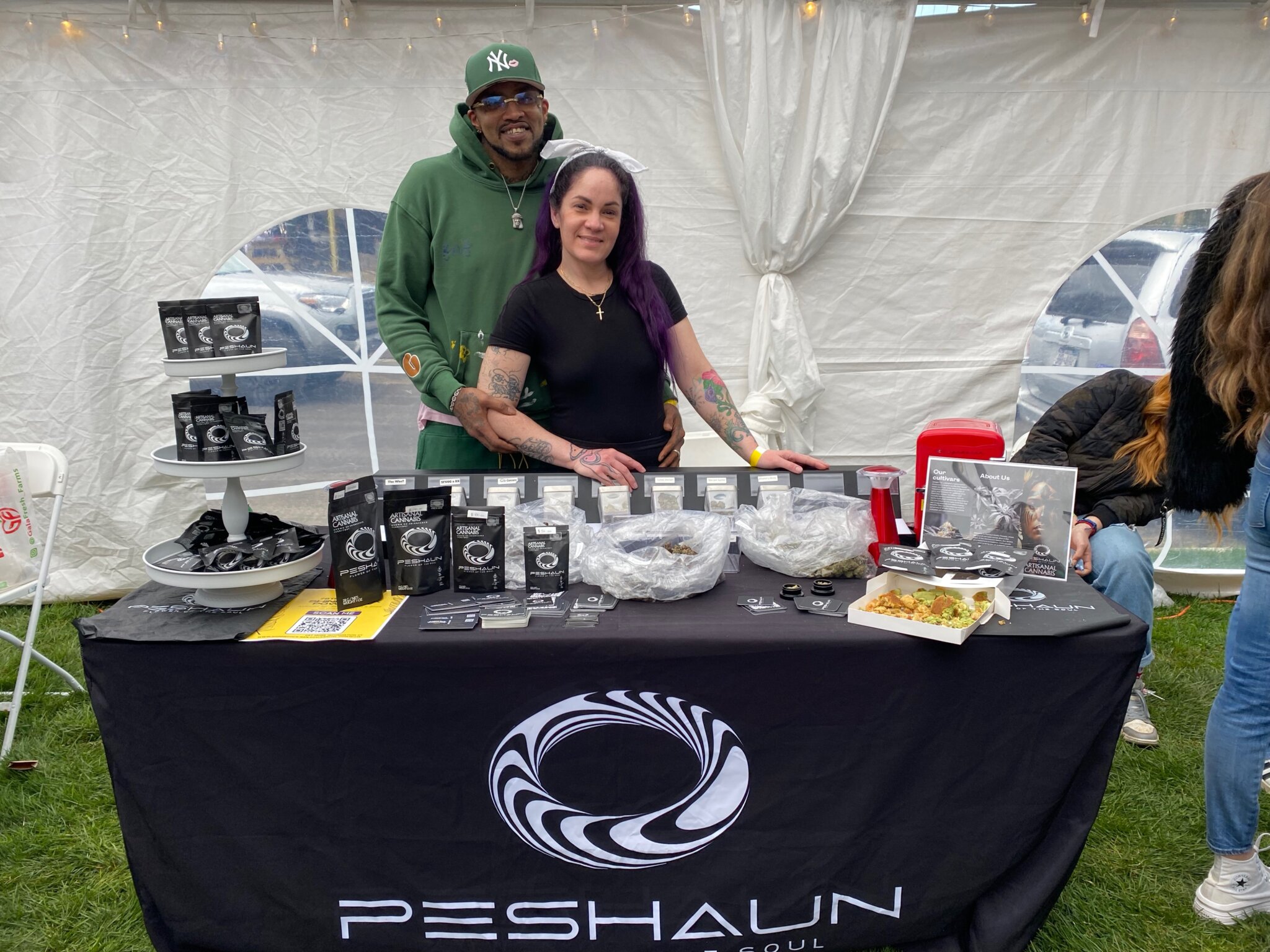 Peshaun owners Taboo and Yanira at the Little Beach Harvest 420 celebration