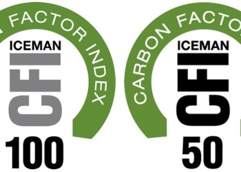 ICEMAN logos on packaging representing 100% and 50% carbon-neutral products