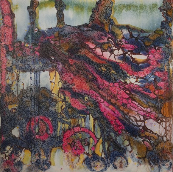 Art by Kiamarz Eshghi, featured in the Queens Museum of Art's "Kia: Organic Abstract" show
