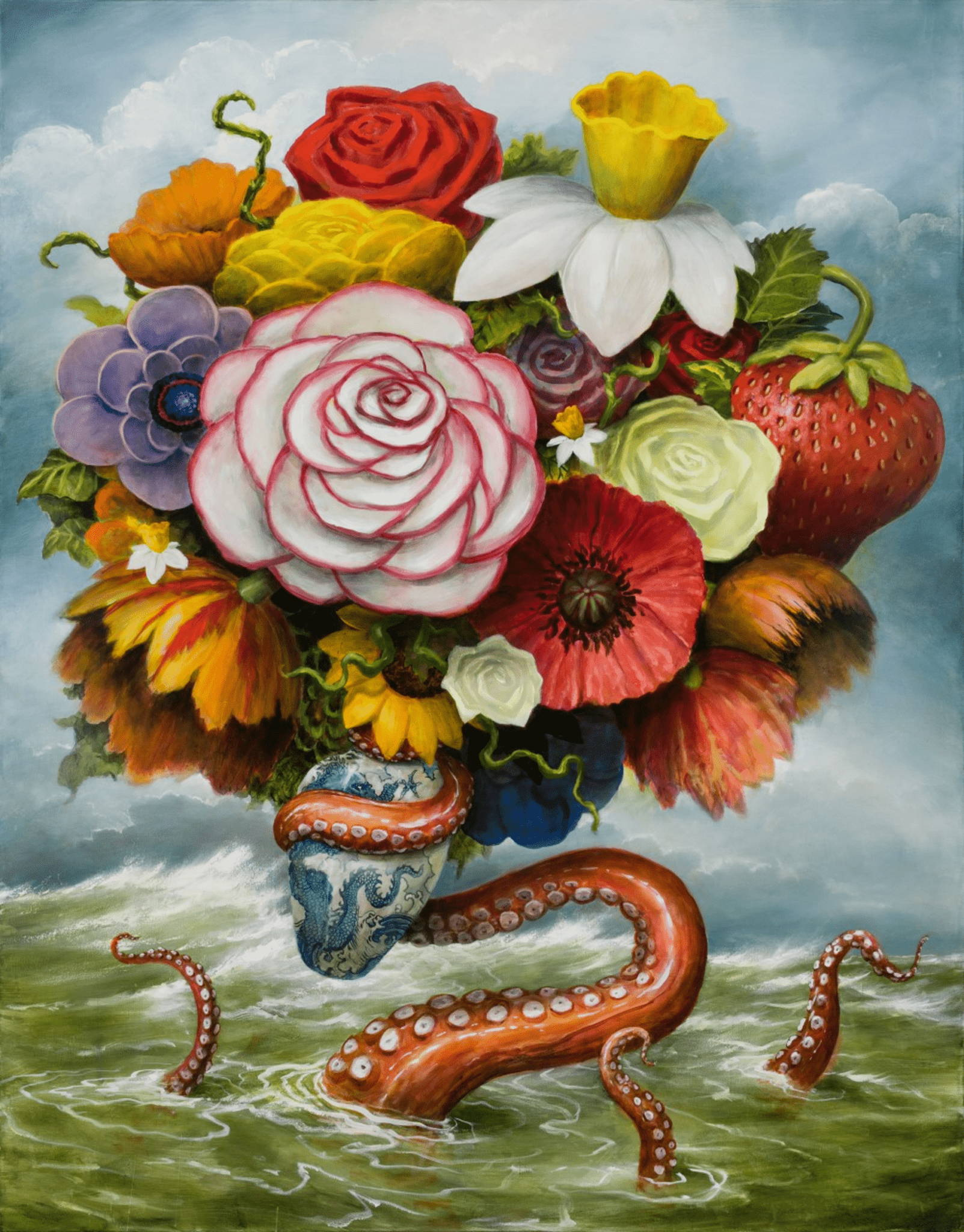 "Spring Raised Up From The Icy Depths Of Winter" (2023, acrylic on canvas, 84" x 66") by Kevin Sloan, available at K Contemporary