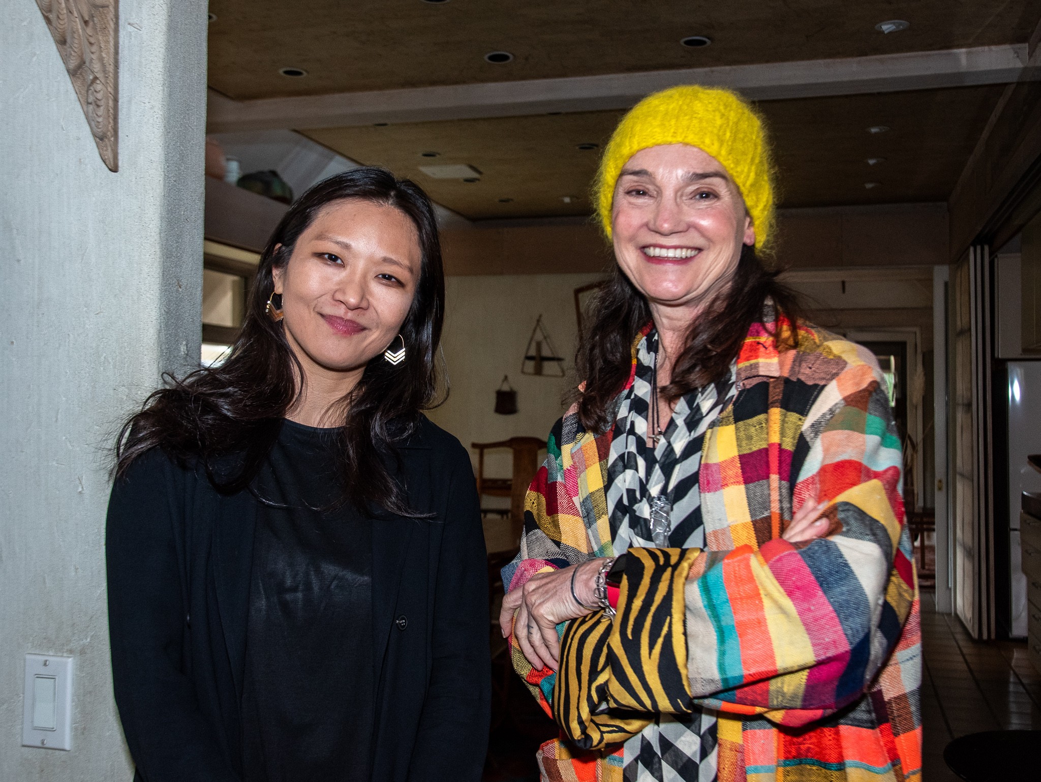 Artist and Cellist Amy Kang, LongHouse Exec. Dir. Carrie Barratt at the LongHouse Reserve