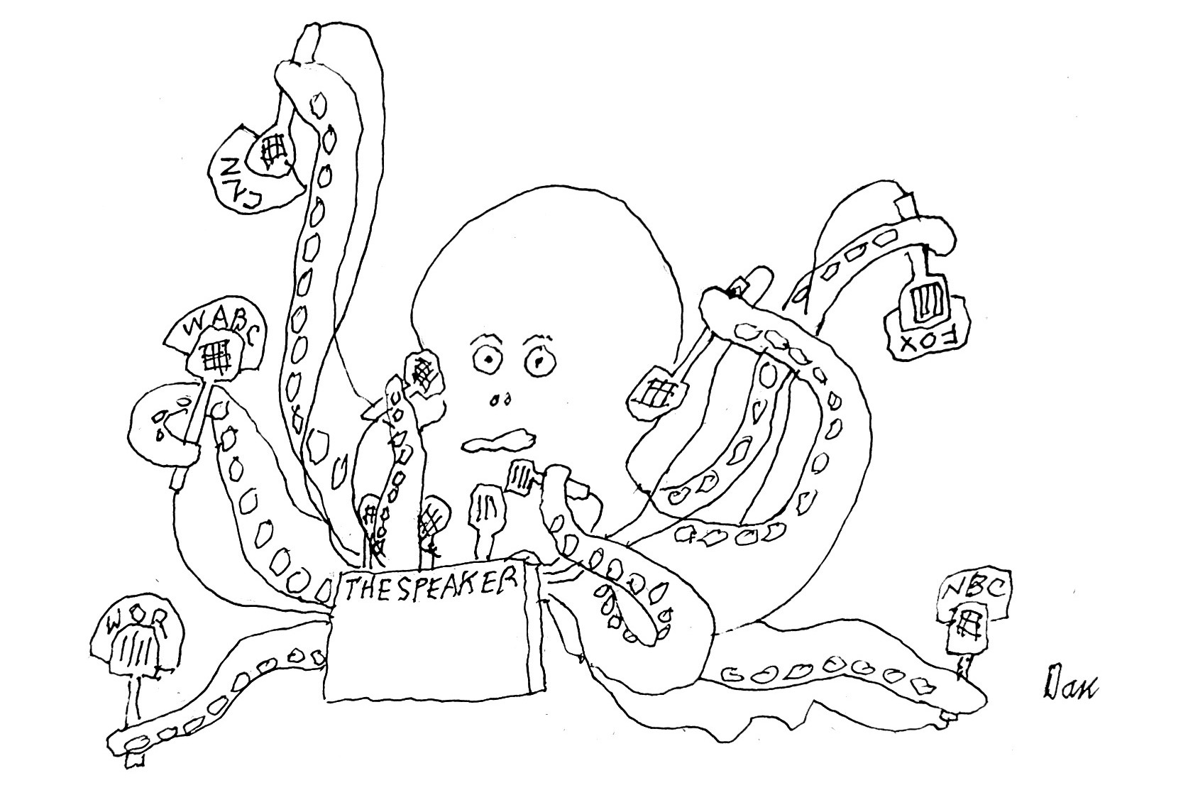 Octopus Speaker cartoon by Dan Rattiner