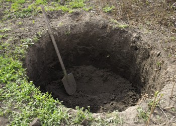 A reimagining of the stolen time capsule scene in Southampton - empty hole