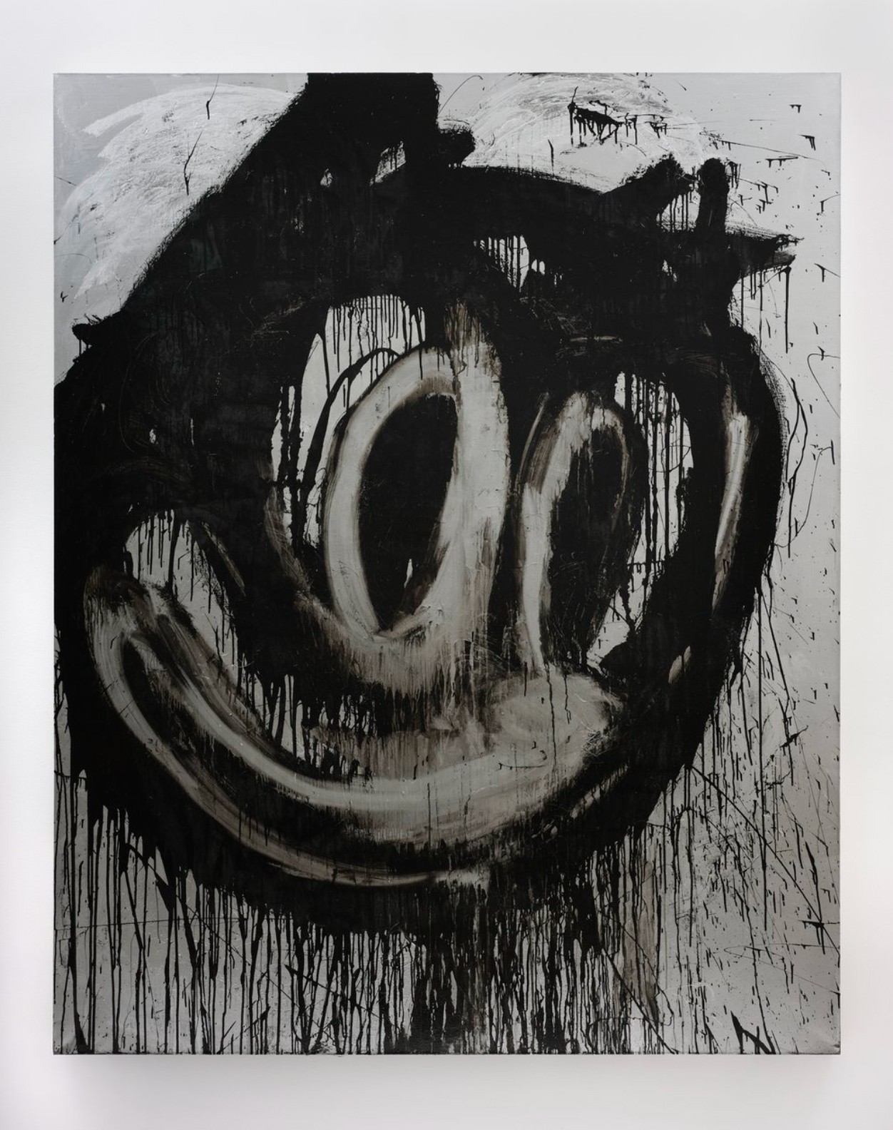 Joyce Pensato, I must Be Dreamin’, 2007. Enamel on linen. 90 x 72 x 1 ½ in. © Joyce Pensato; Courtesy Lisson Gallery. Photography by Mark Waldhauser. On view at The Church