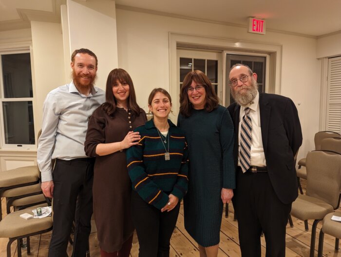 Left to right: Rabbi Aizik & Musia Baumgarten, Eden Gafner, Rabbi Leibel & Goldie Baumgarten (Chabad of the Hamptons)