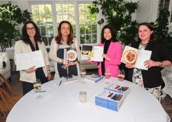 Amy Zavatto, Silvia Baldini, Meryl Rosofsky, Robin Epperson-McCarthy at Cooking & Cocktails