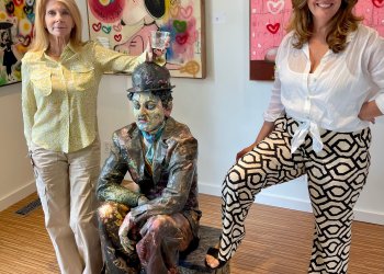 Curator Ms. DranField, Owner Andrea McCafferty at the On the Edge Exhibit