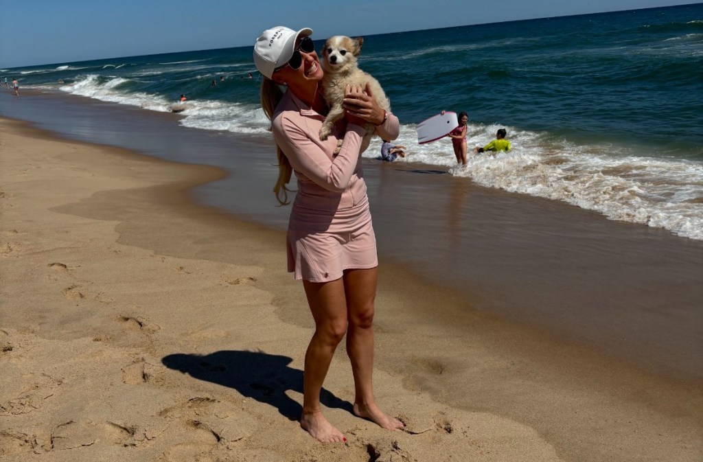 Gabrielle Migoya with Caesar at Atlantic Beach