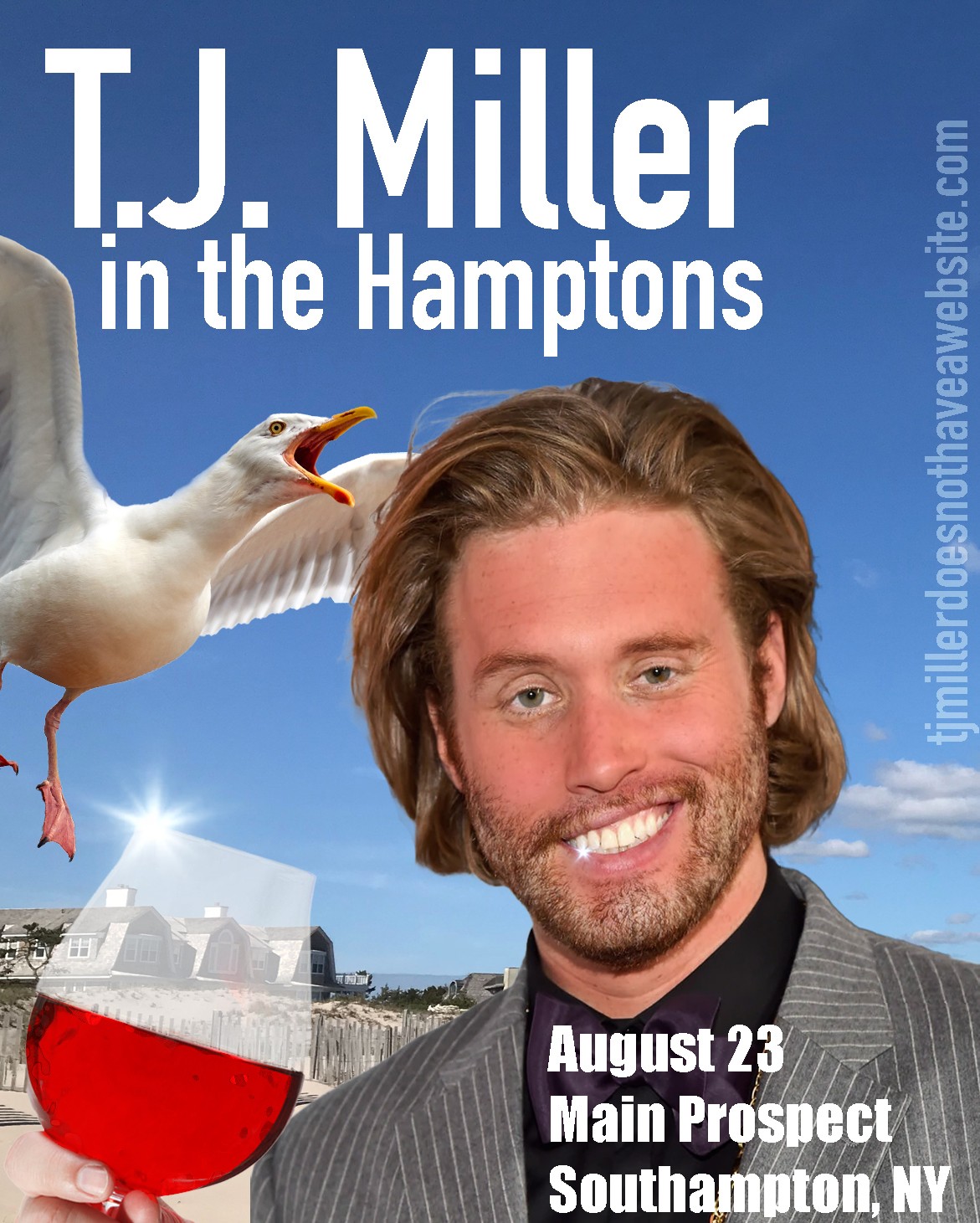 T.J. Miller Hamptons show poster