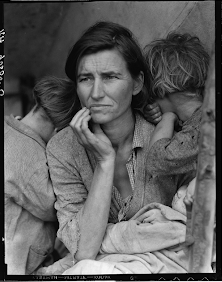 Dorothea Lange, Destitute pea pickers in California. Mother of seven children. Age thirty-two. Nipomo, California, 1936. Library of Congress