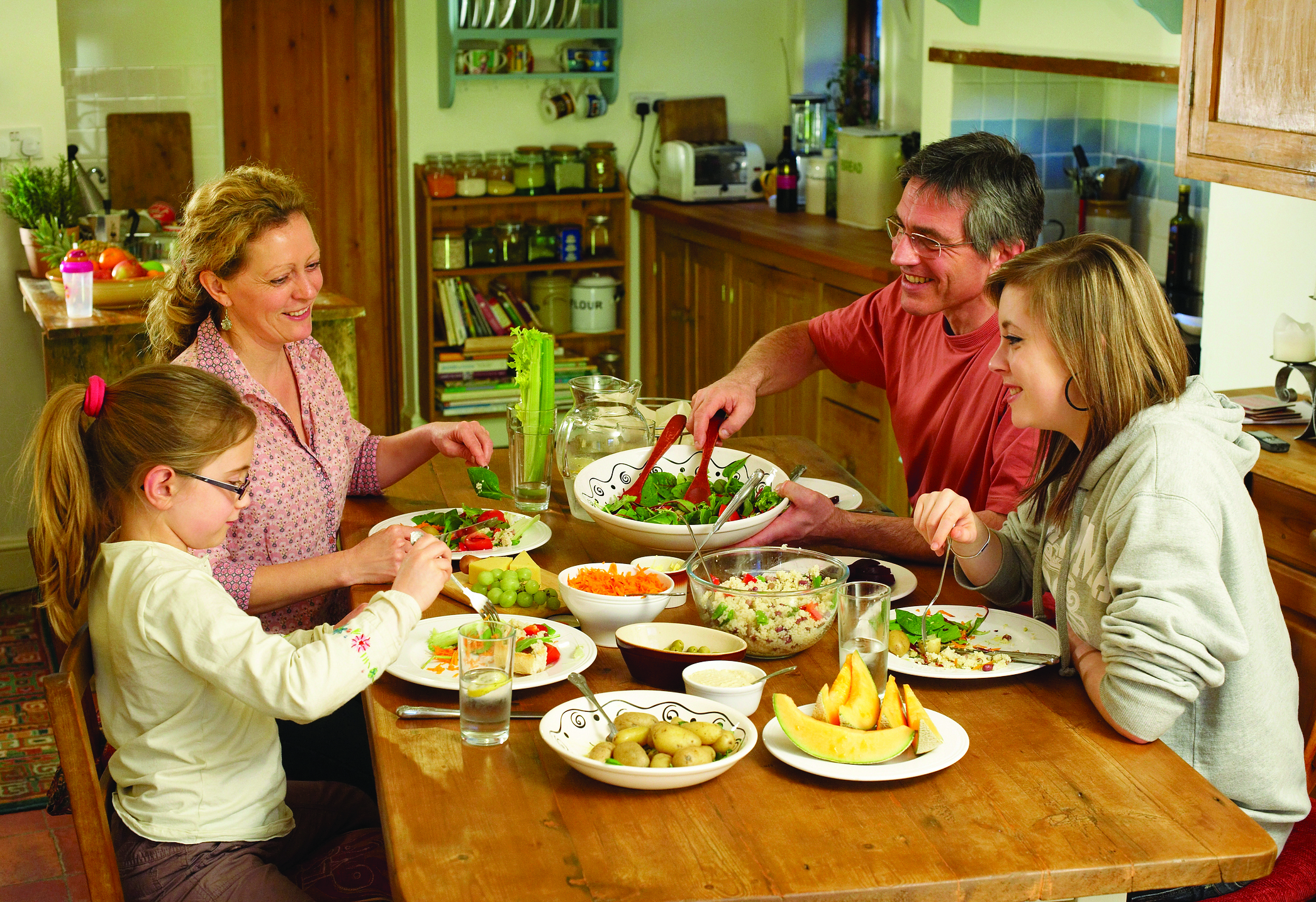 Family dinner at the table