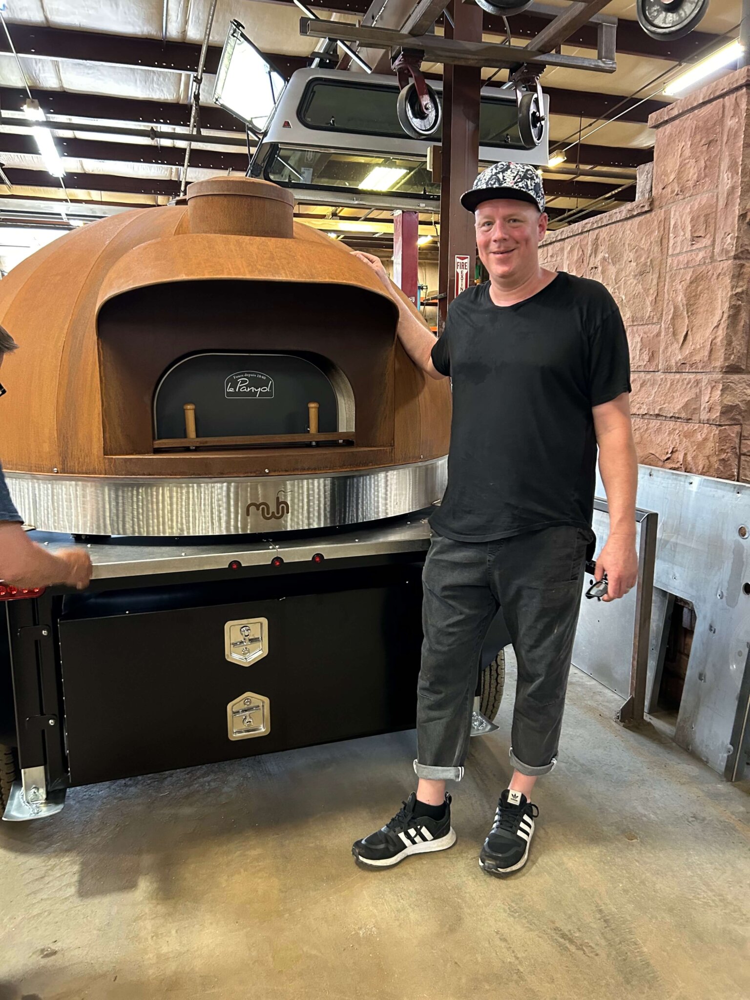 Smillie Pizza owner Justin Smillie and his wood-fired oven
