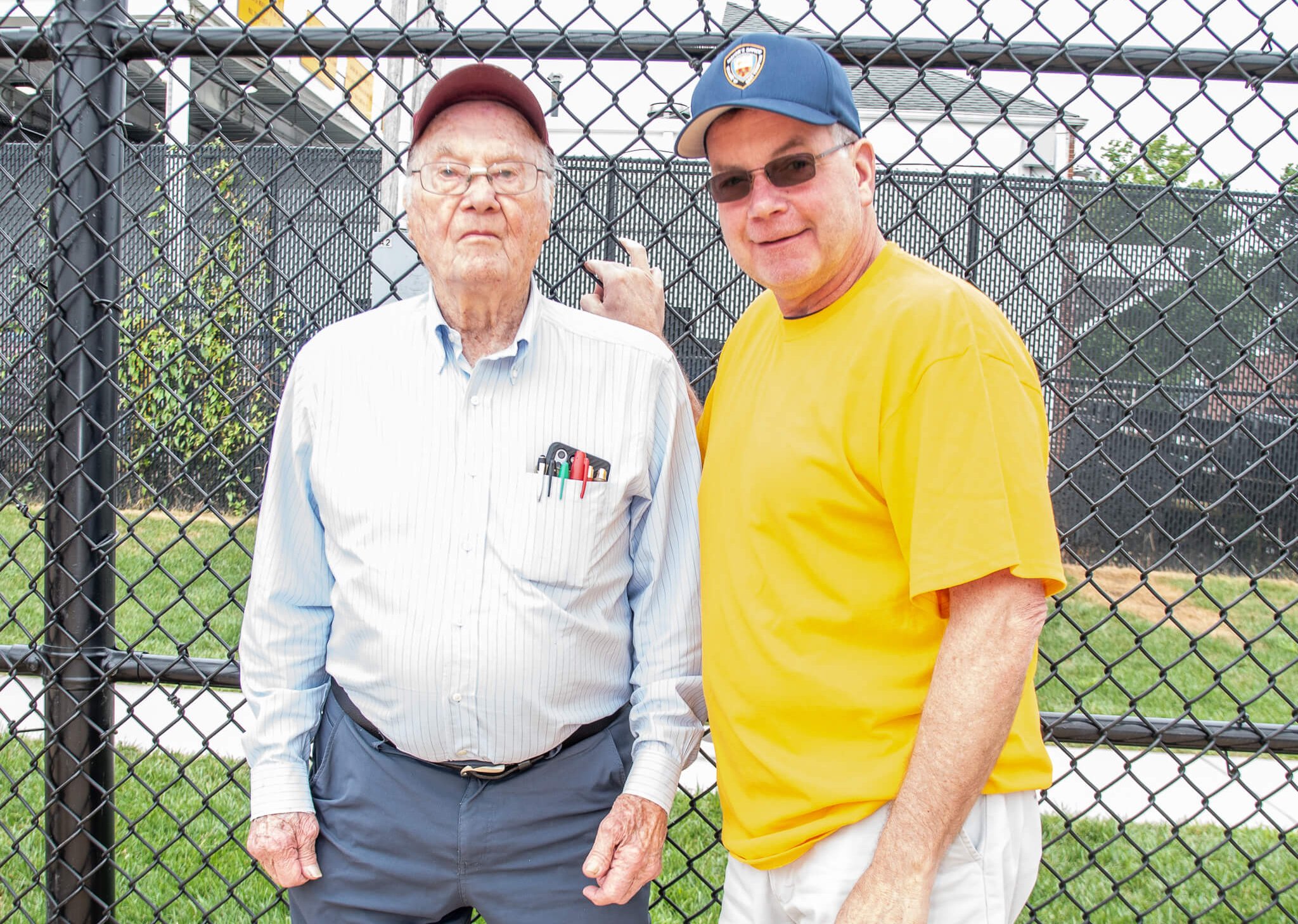 Leif Hope, East Hampton Mayor Jerry Larsen at Artists and Writers Softball Game