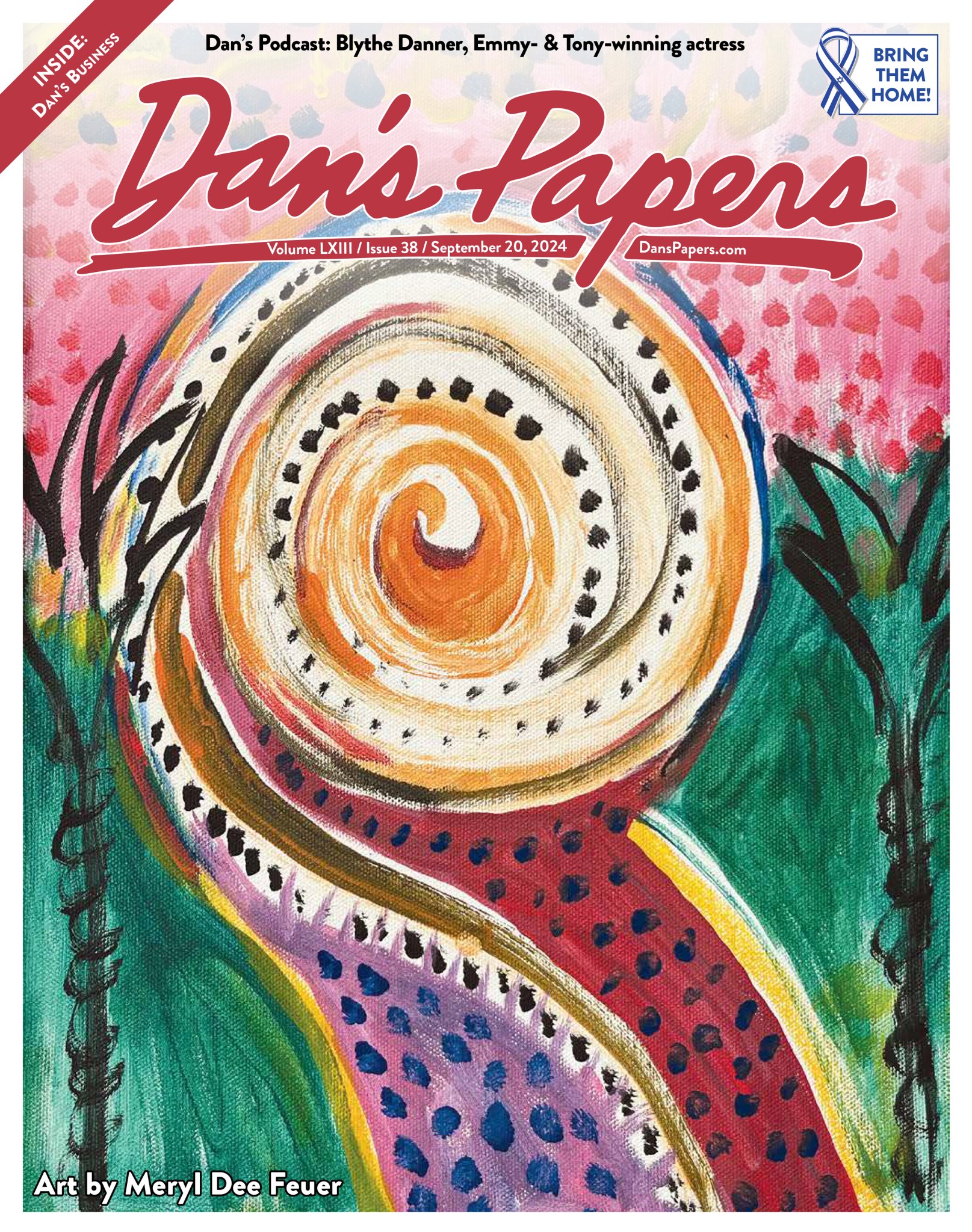 September 20, 2024 Dan's Papers cover art, "Spiral Meditation," by Meryl Dee Feuer