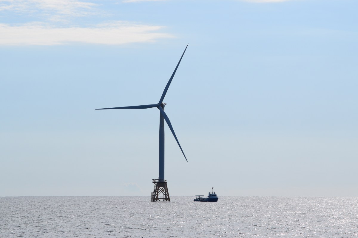 The wind turbines at the South Fork Wind Farm stand almost 800 feet tall – like skyscrapers in the ocean.