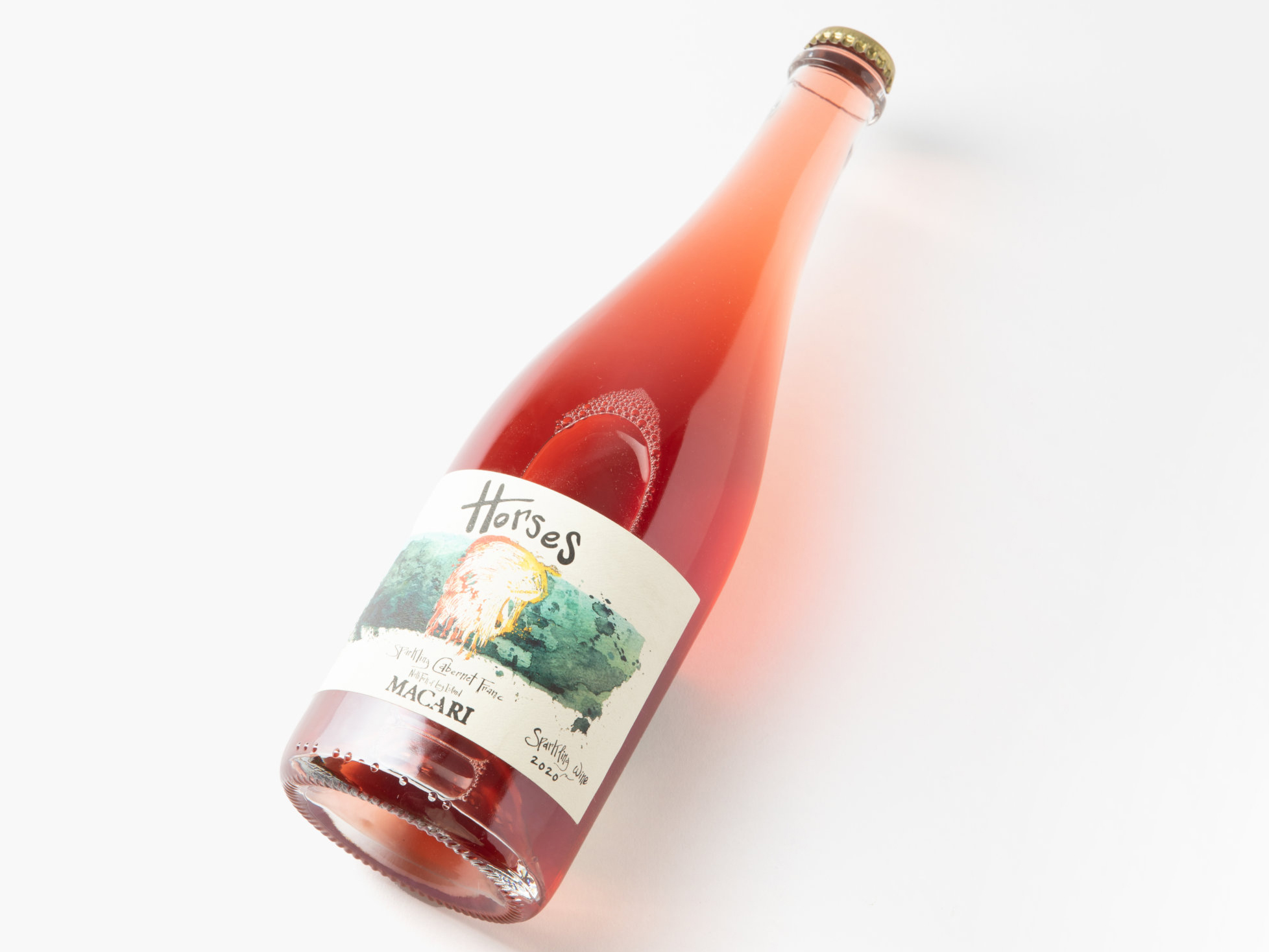 Macari's 2020 Horses Rosé is a Cabernet Franc Pet Nat ("pétillant naturel")