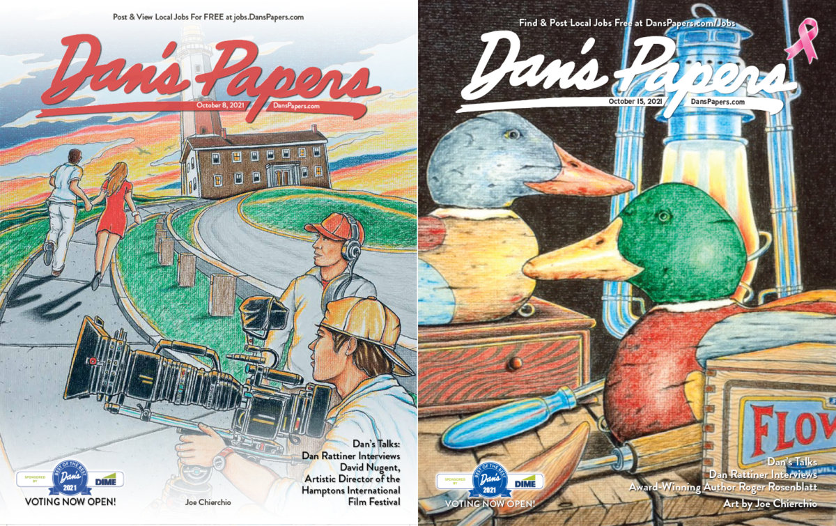 October 8 and 15, 2021 Dan's Papers covers with art by Joe Chierchio