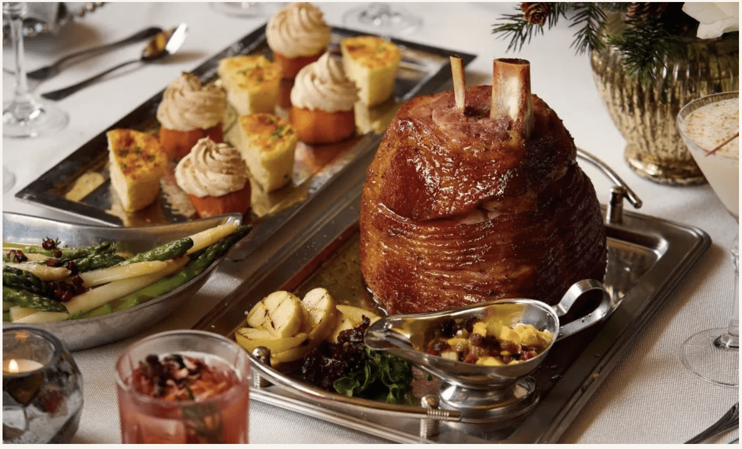 Rejoice in the spirit of the season with a lavish presentation of extravagant holiday favorites revamped. This luxurious Christmas banquet showcases traditional delights featuring a savory carving station, chilled seafood station, sushi bar, artisan hand-carved cheeses, and sides inspired by winter harvest. Chef Sebastien Feneyrol will present an exquisite assortment of desserts including holiday yule logs, rich pies, and varied cookies. Festive activities for children will also be available at the Christmas Grand Buffet at The Boca Raton.