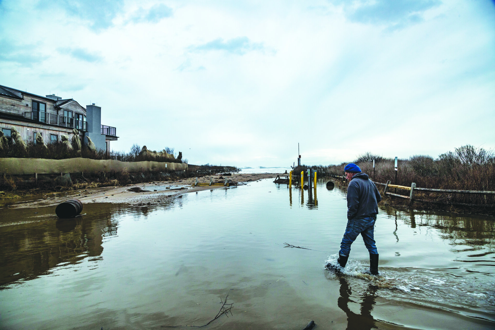 Floodwaters filled the streets of Montauk, among other East End communities