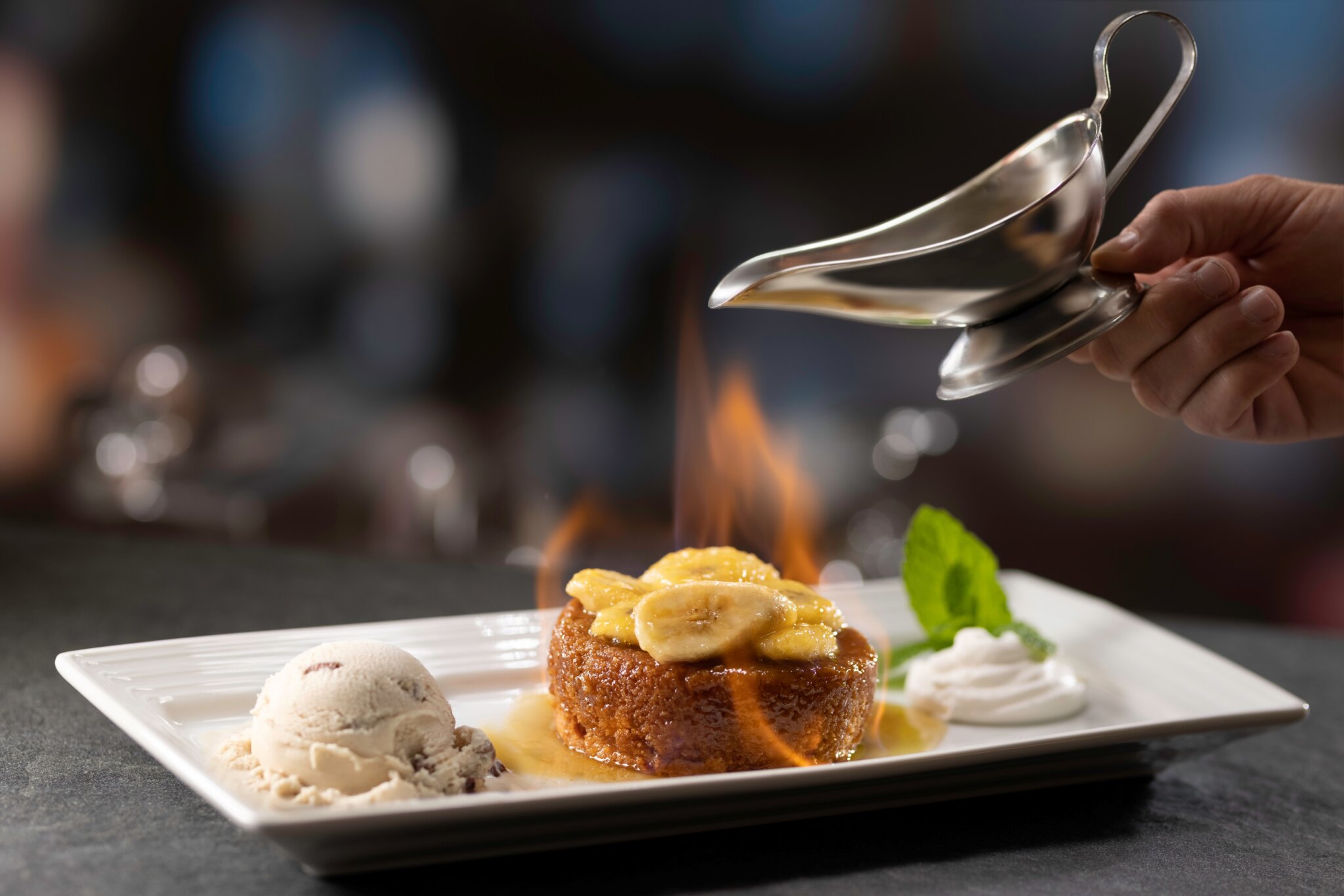 Eddie V's Bananas Foster Butter Cake