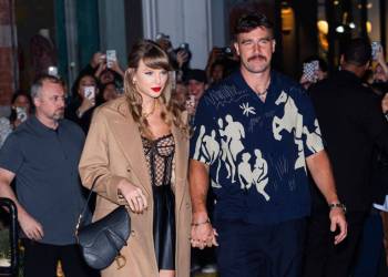 Taylor Swift and Travis Kelce are seen in SoHo