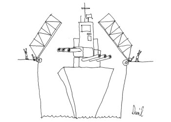 Drawbridge cartoon by Dan Rattiner