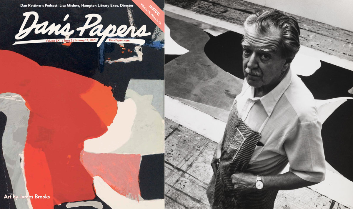 January 13, 2023 Dan's Papers cover art by James Brooks with photo of the artist by Anne Sager (1980, Gelatin silver print, 7 1/2" x 9 1/2")