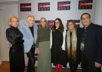 Marla Farrell, board member, Ada Samuelson, Chris Hegedus, advisory board, Amy Hobby, moderator for zoom with Michael Moore, Karen Arikian, artistic director, Jason Weinberg, board member at Hamptons Doc Fest
