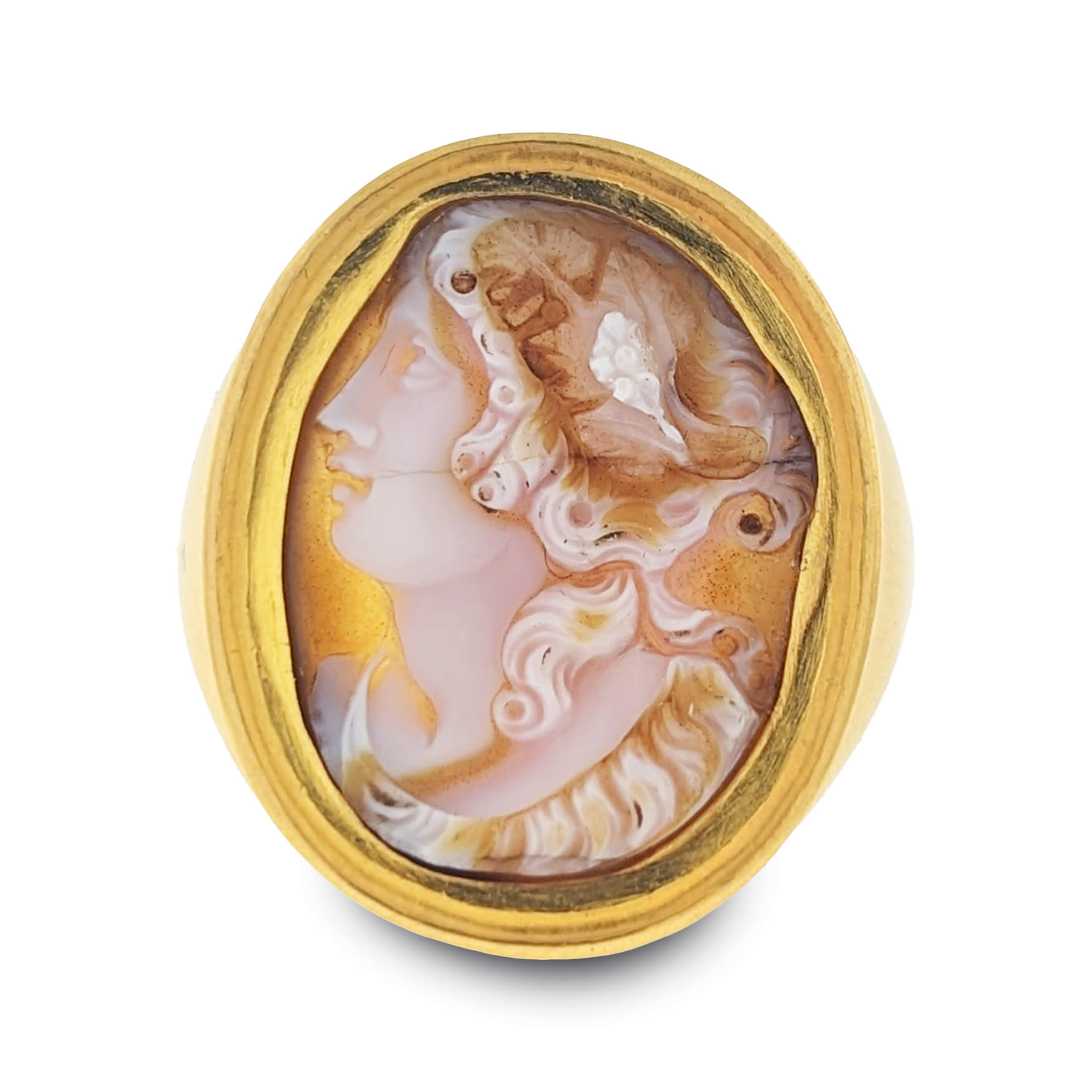 Simon Teakle Fine Jewelry, Greenwich, CT: 3. Antique Cameo Ring, Cameo circa 1780, agate and 18-karat gold at the Winter Show