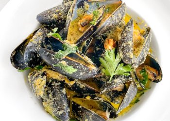 Chef Hensel's soffritto mussels.