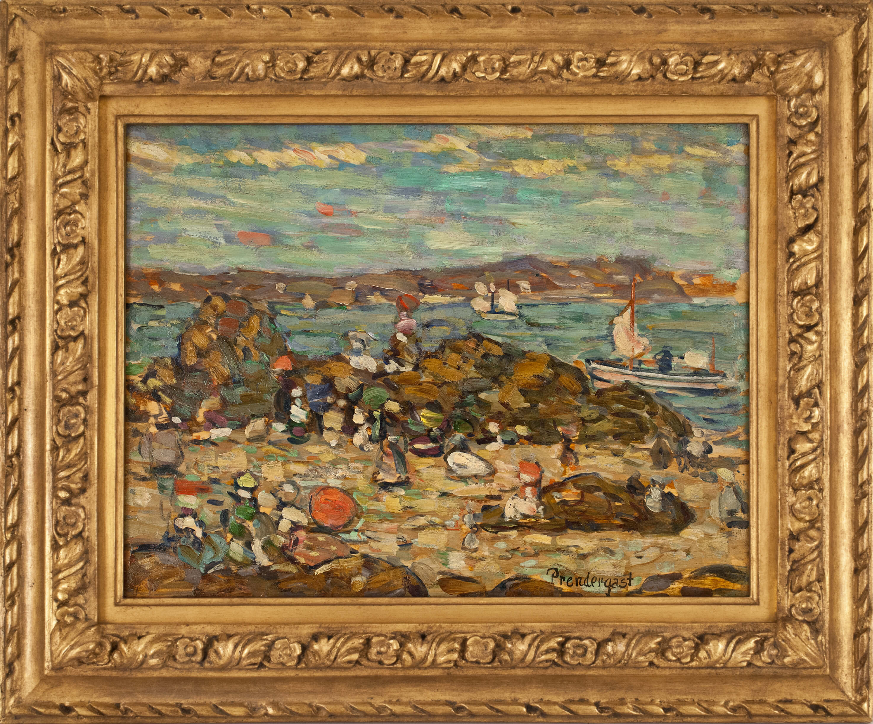Adelson Galleries, NYC: "Studies St. Malo, No. 27, "c. 1907 by Maurice Prendergast (1858-1924). Oil on panel - in the Winter Show