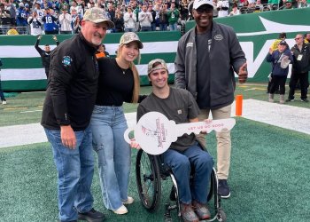 Tony Richardson to the far right, with representatives from the Tunnel to Towers Foundation.