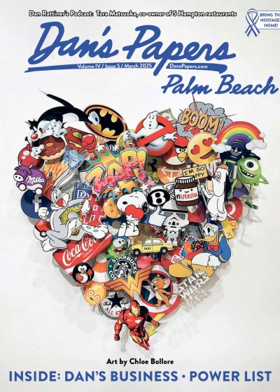 March 14, 2025 Dan's Papers Palm Beach cover art by Chloe Bollore (Courtesy DTR Modern Galleries)