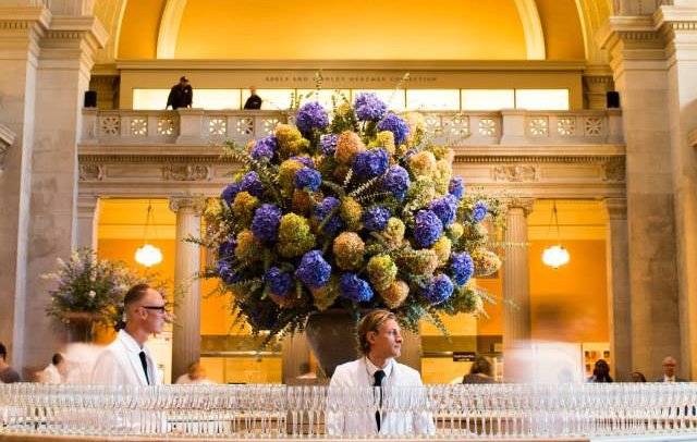Flowers in the Met's Petrie Court Cafe.