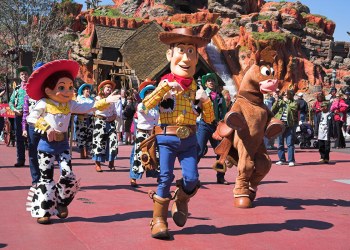 Disney characters at Splash Mountain