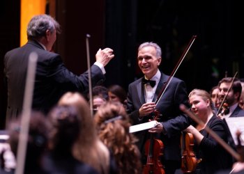 Violinist Gil Shaham with Palm Beach Symphony Music Director Gerard Schwarz